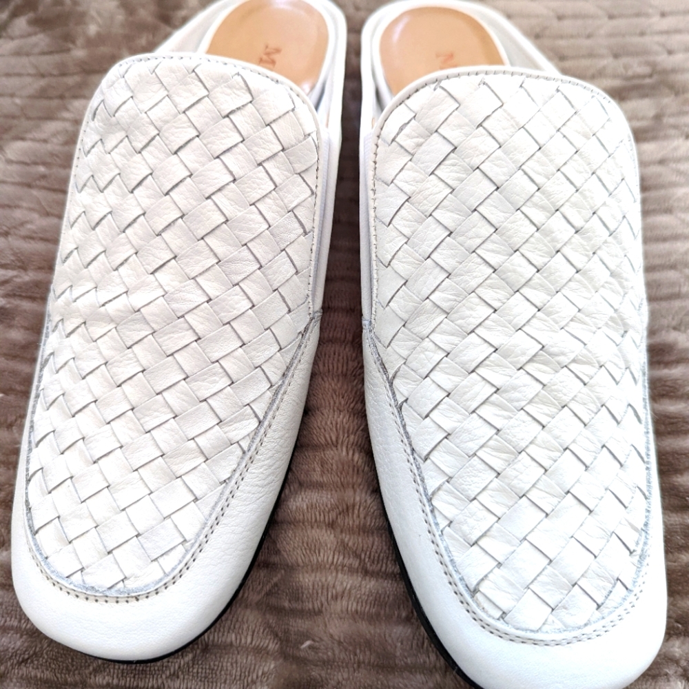 White Sesto Meucci mules (7.5)